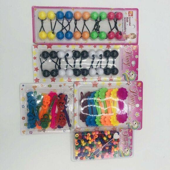 Brand New 2 Pack Hair Clips Barrettes,1 Pack Bead & 2 Pack Ponytail Holders - Picture 2 of 8